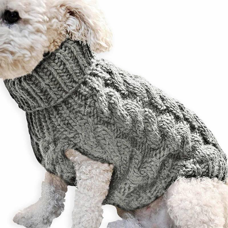 Haustier Pullover f?r Hund und Katze - M Grau