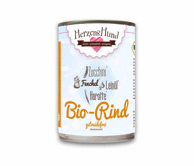 HerzensHund Nassfutter für Hunde BIO Rind Getreidefrei - Sparpaket: 15 x 130g