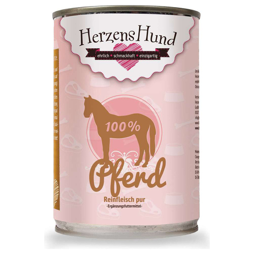 HerzensHund Reinfleisch Pferd 400 g - 12 Stück