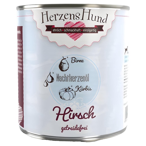 HerzensHund Hirsch mit Kürbis getreidefrei 800 g - 6 Stück