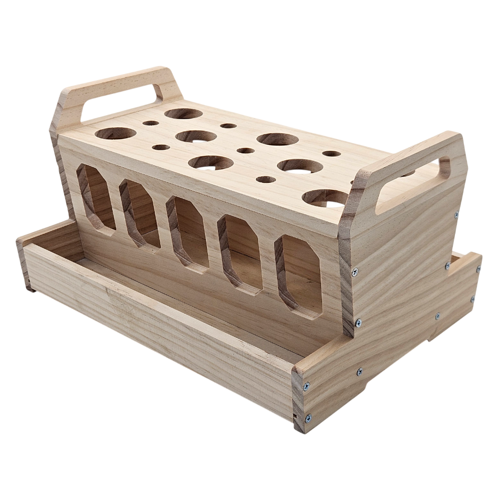 Heuraufe / Futterraufe mit Futtertrog aus Holz – Standheuraufe