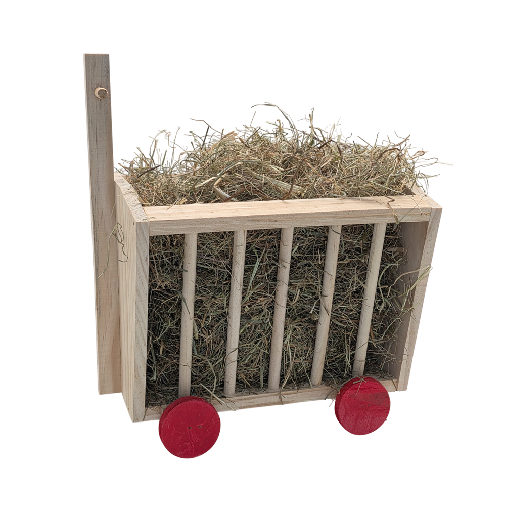 Heuwagen / Futterraufe / Heuraufe aus Holz – 27,0 x 32,0 x 20,5 cm
