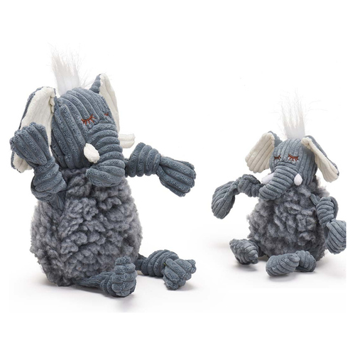 HuggleHounds Hundespielzeug FlufferKnottie Ellamae Elefant, Maße: 18 x 41 x 11 cm