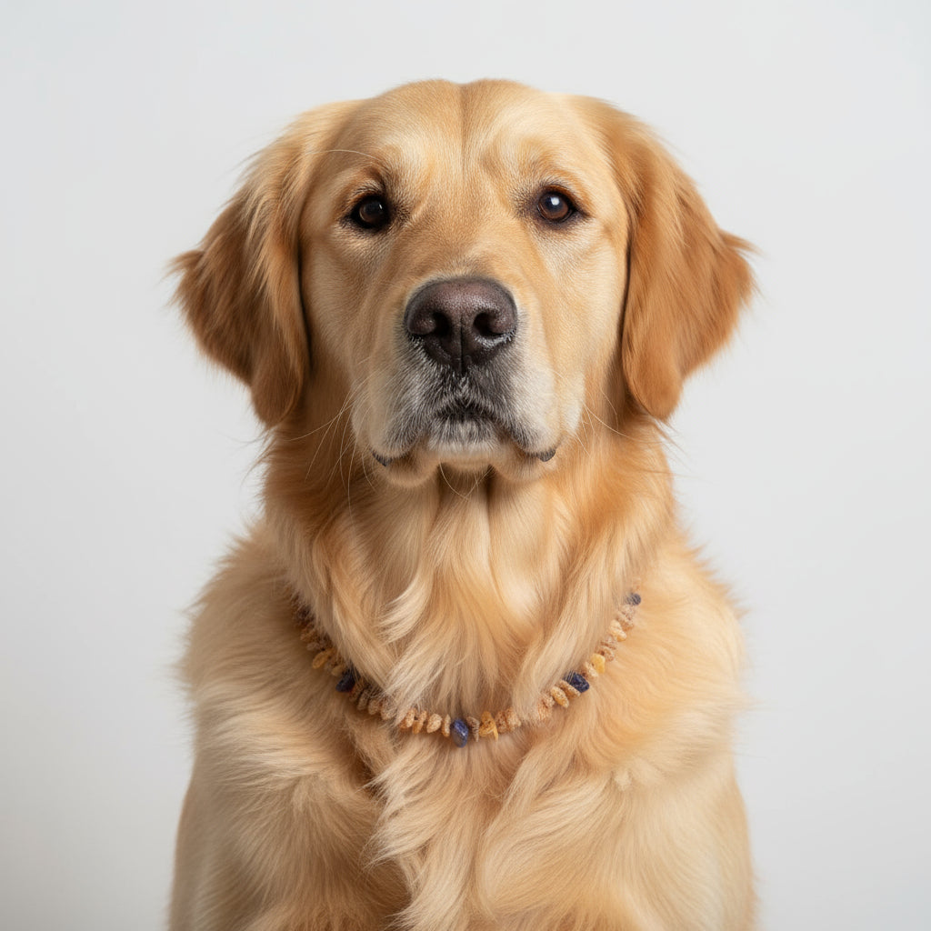 Hunde Bernsteinkette Amethyst - 22cm