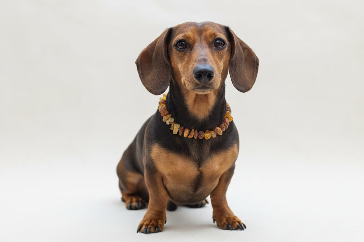 Hunde Bernsteinkette Click - 34cm