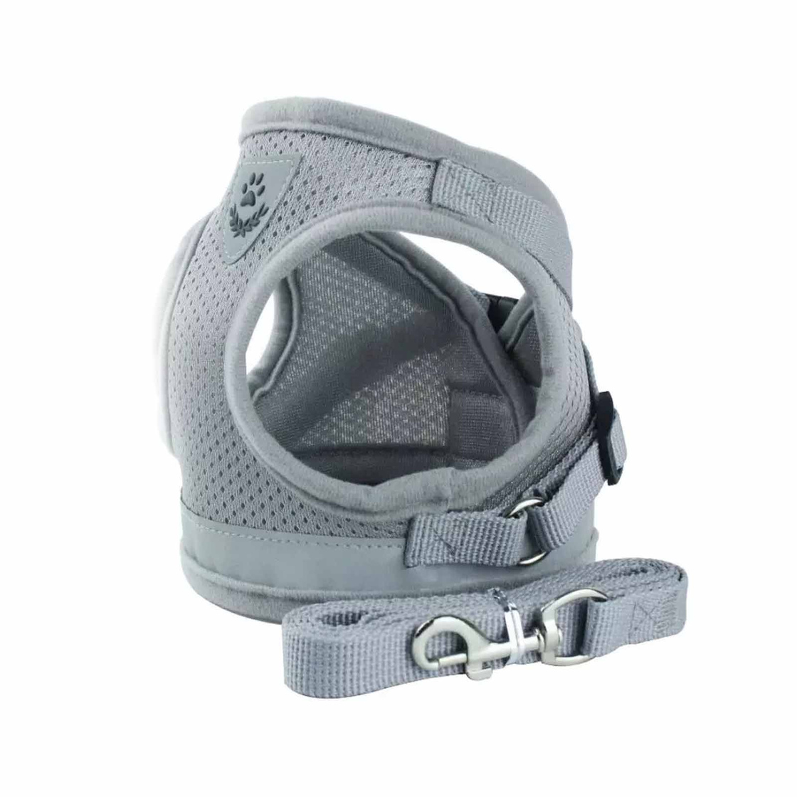 Hunde Geschirr Weste gepolstert mit Leine f?r gro?e Hunde - XL in grau