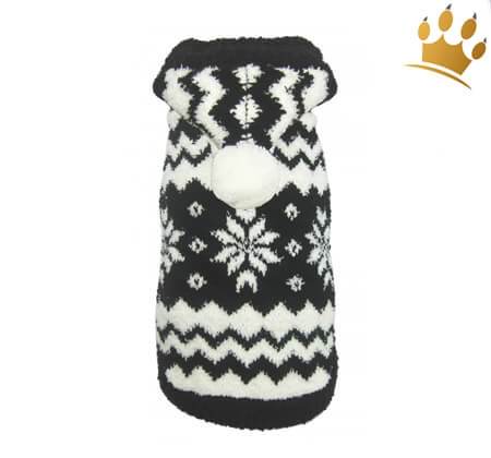 Hunde-Pullover Snowflake Noir