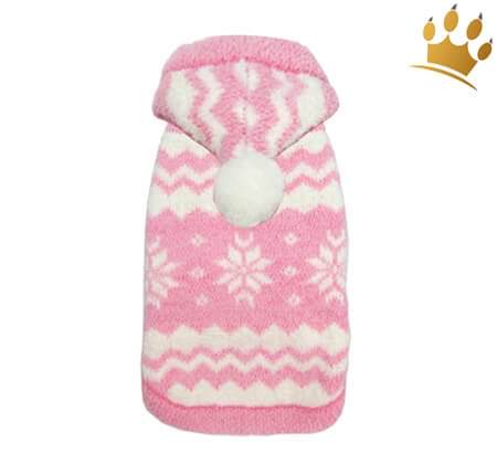 Hunde-Pullover Snowflake Rosa