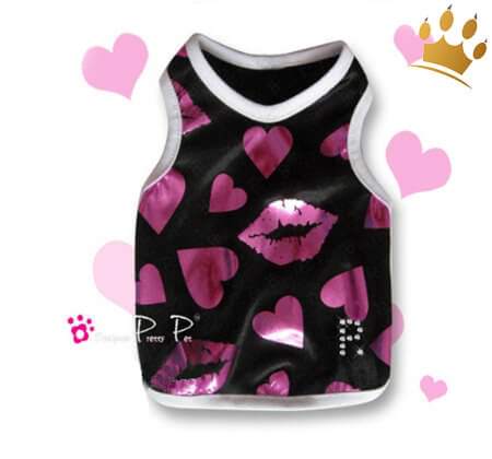 Hunde-Tank-Shirt Heart & Kiss