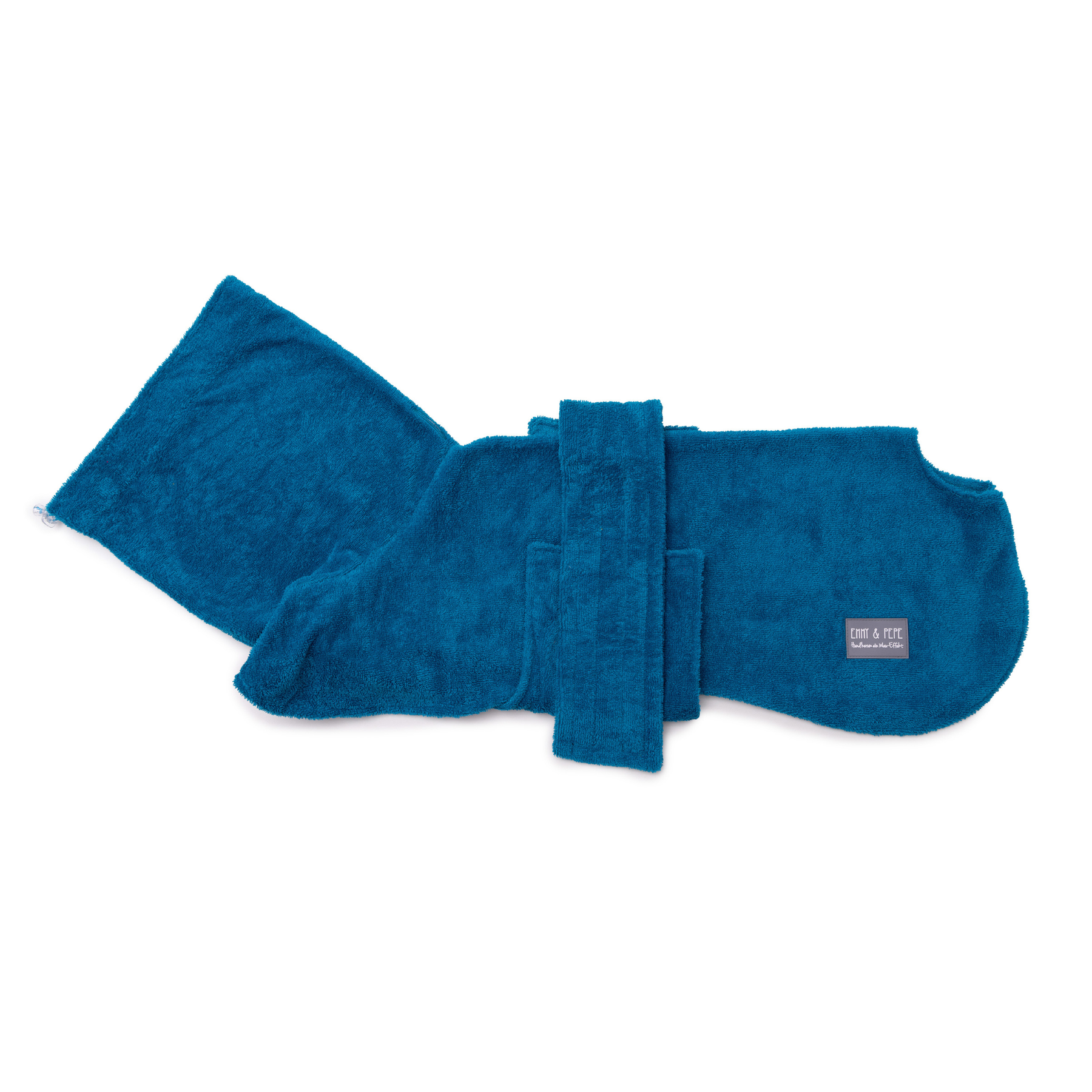 Hundebademantel aus Bambusfaser Aqua L short von EMMY&PEPE