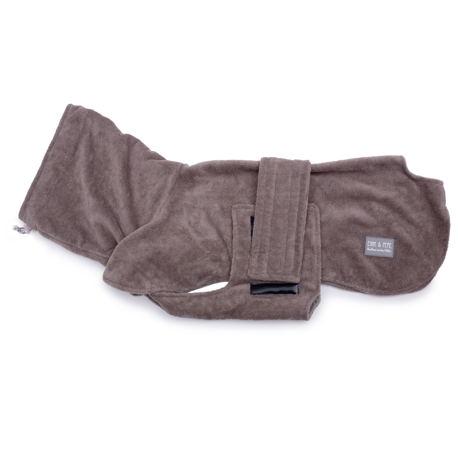 Hundebademantel aus Bambusfaser Schlamm M short Hundebademantel aus Bambusfaser Schlamm M short von EMMY&PEPE
