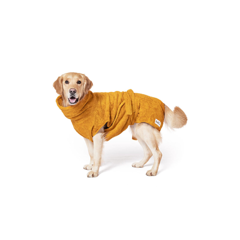 Hundebademantel aus Bio-Baumwolle Amber S