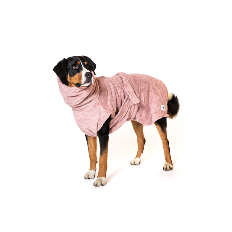 Hundebademantel aus Bio-Baumwolle Pink Berry XXL