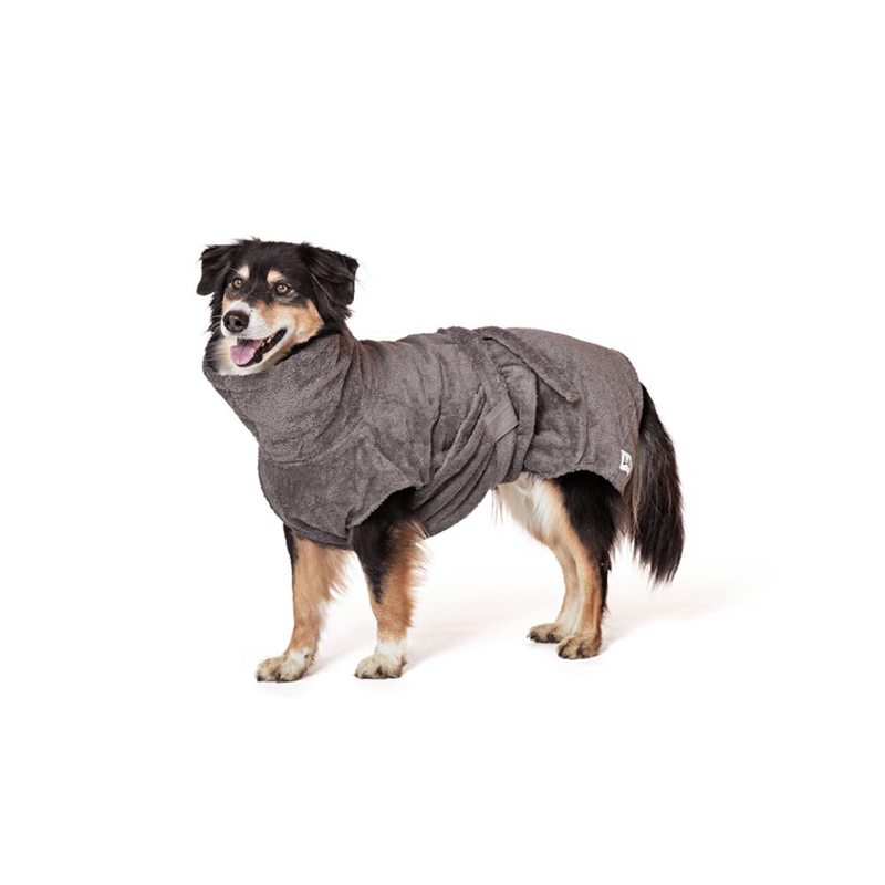 Hundebademantel aus Bio-Baumwolle Stone Grey XXXXL