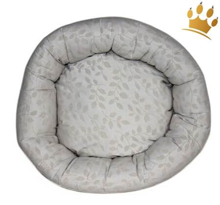 Hundebett Shiny Leaves Beige-Grau Rund
