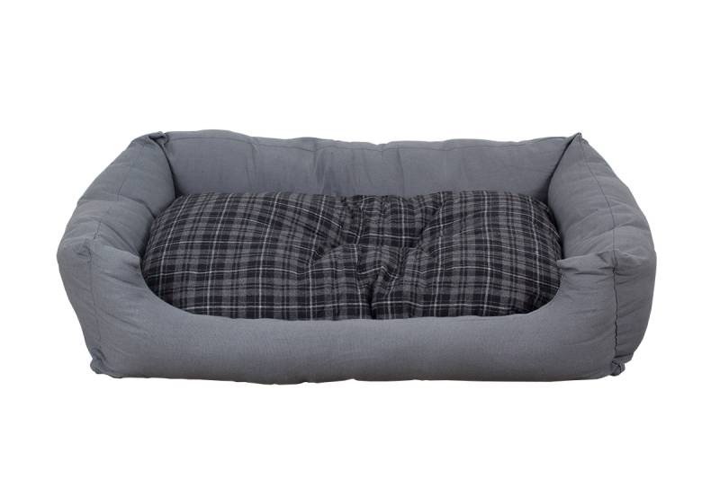 Hundebett modern grau, 100x70 cm mit Wendekissen
