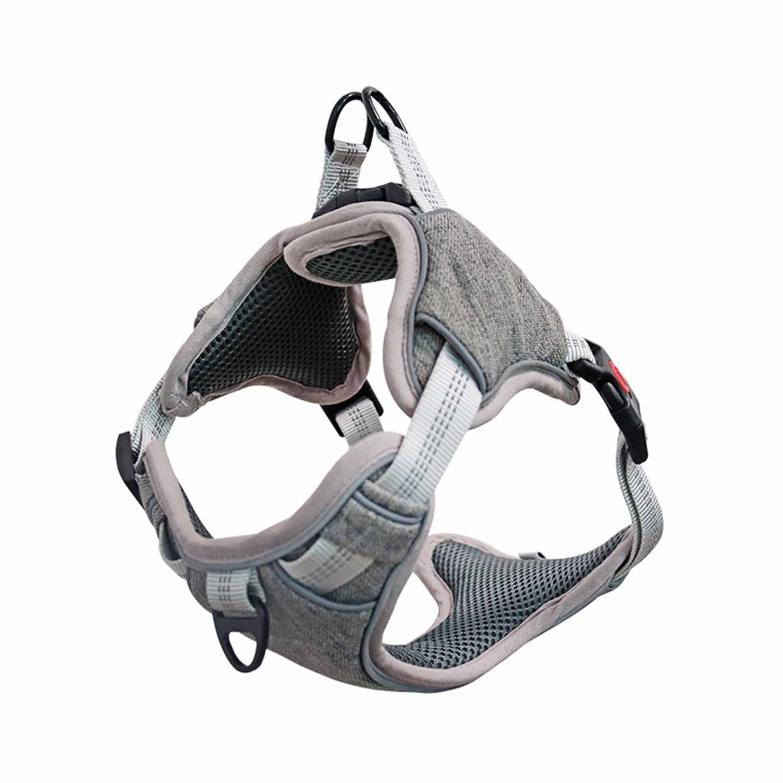 Hundegeschirr gepolstert grau - XL