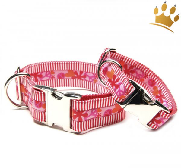 Hundehalsband Big Peace Rot