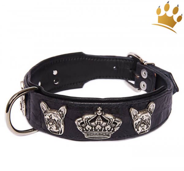 Hundehalsband Bully Deluxe Croc Schwarz