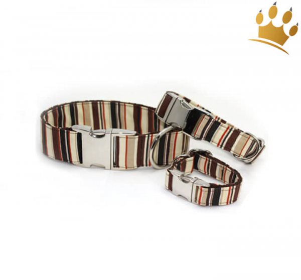 Hundehalsband Cappuccino Stripes