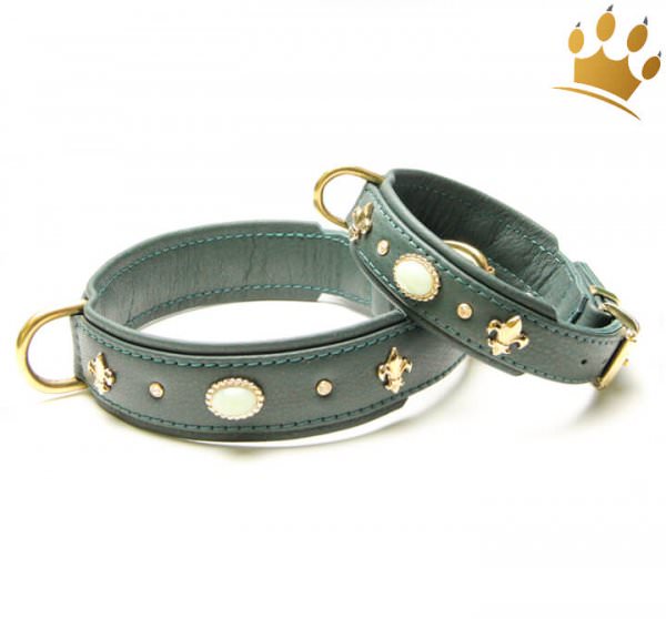 Hundehalsband Fleur de Lis Grand Jade