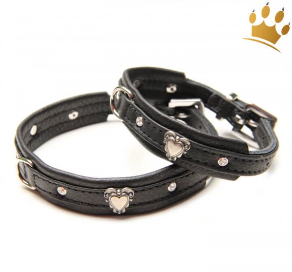 Hundehalsband Herzerl Schwarz Petit