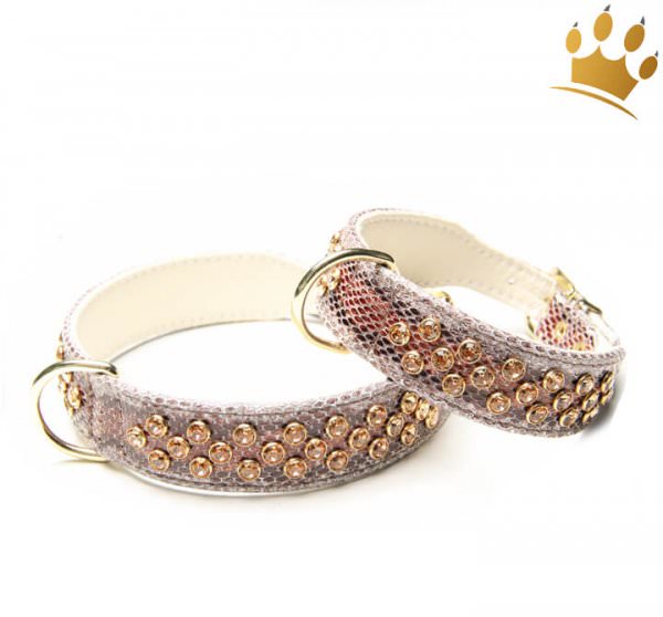 Hundehalsband Luxury Monroe Snake Cappucino