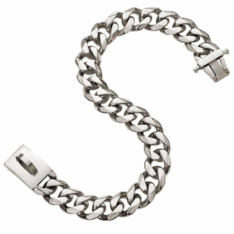 Hundehalsband aus Edelstahl Hundekette Silber plattiert 19mm breit - L-M - 20inch/51cm