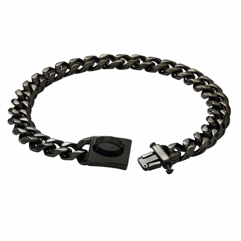 Hundehalsband aus Edelstahl Hundekette schwarz plattiert 19mm breit - L-M - 20inch/51cm