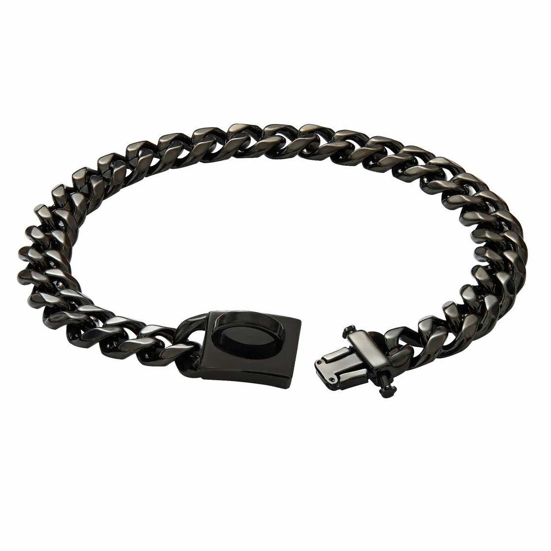 Hundehalsband aus Edelstahl Hundekette schwarz plattiert 19mm breit - XL-L - 24inch/61cm