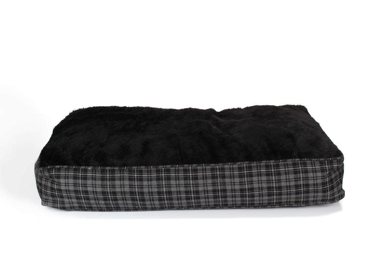 Hundekissen XL extra dick, 100x70 cm, grau/schwarz