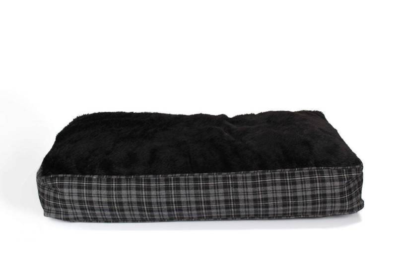 Hundekissen XL extra dick, 100x70 cm, grau/schwarz