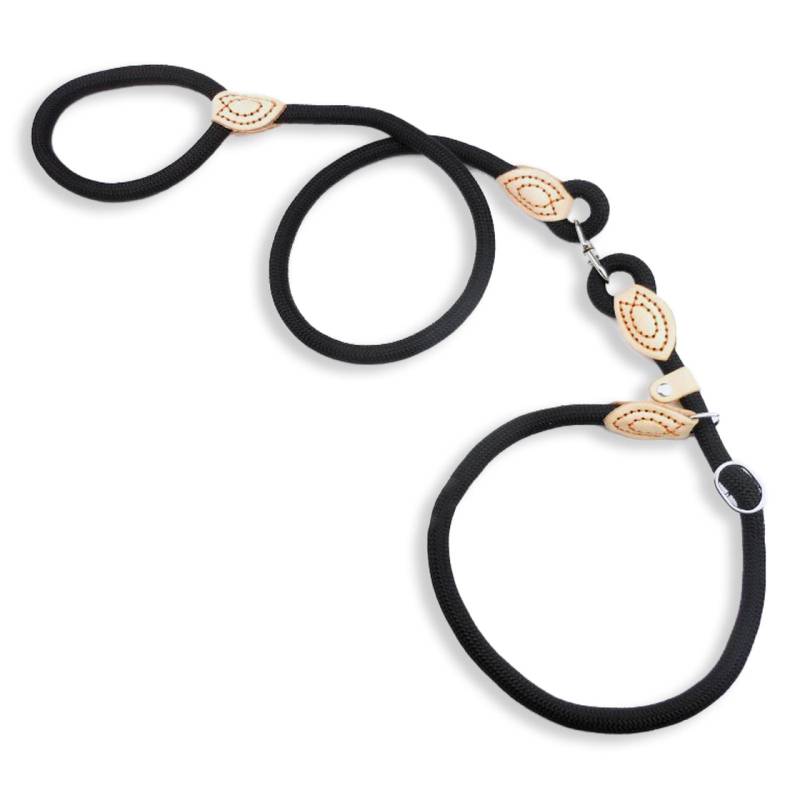 Hundeleine mit Zugstopp Halsband f?r gro?e Hunde schwarz