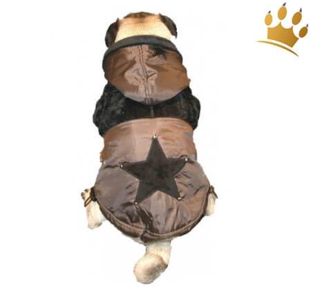 Hundemantel Fluffy Star Braun