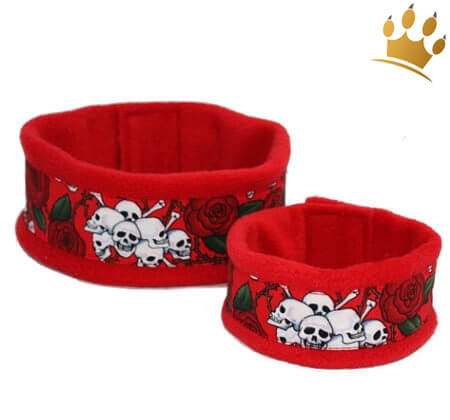 Hundeschal Skull Roses Rot Hundeschal Skull Roses Rot