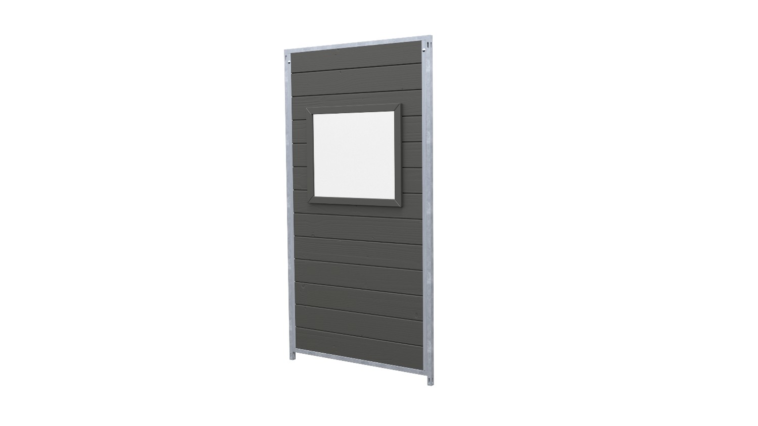 Hundezwinger Holzelement Sonderserie mit Fenster 1,84 x 1,0 m | Graphitgrau