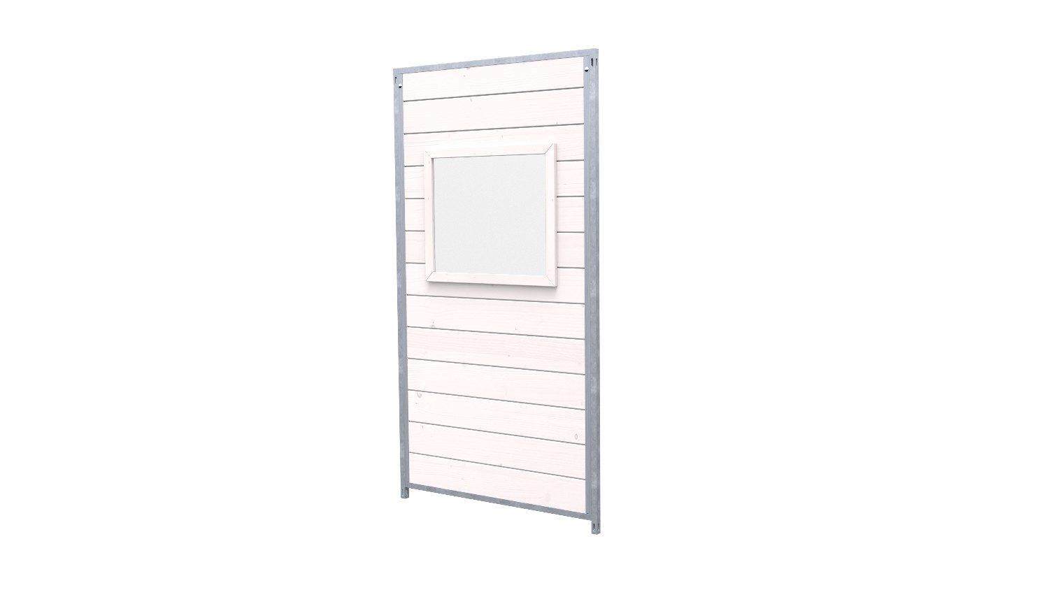 Hundezwinger Holzelement Sonderserie mit Fenster 1,84 x 1,0 m | Weiß lasiert