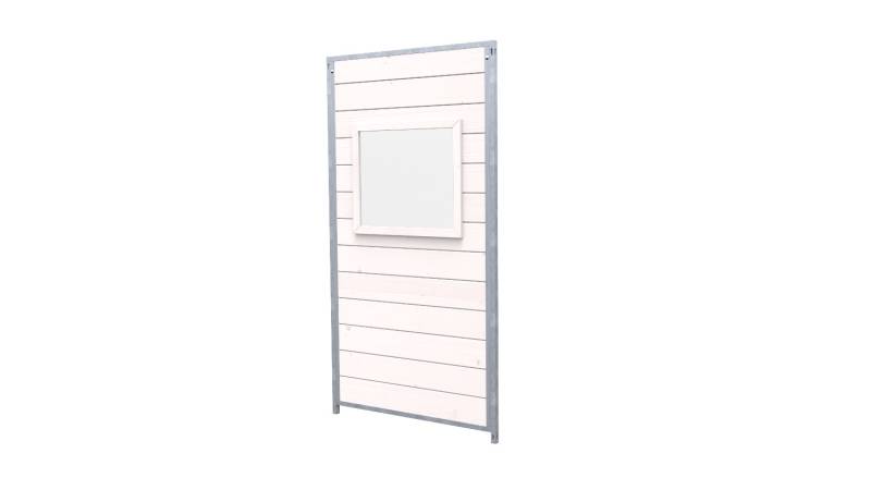Hundezwinger Holzelement Sonderserie mit Fenster 1,84 x 1,0 m | Weiß lasiert