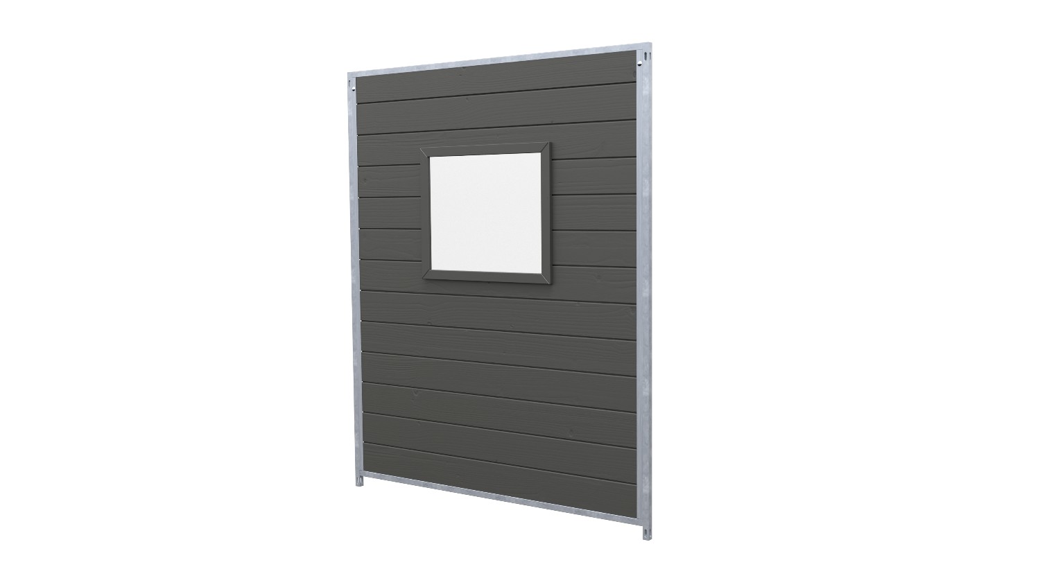 Hundezwinger Holzelement Sonderserie mit Fenster 1,84 x 1,5 m | Graphitgrau