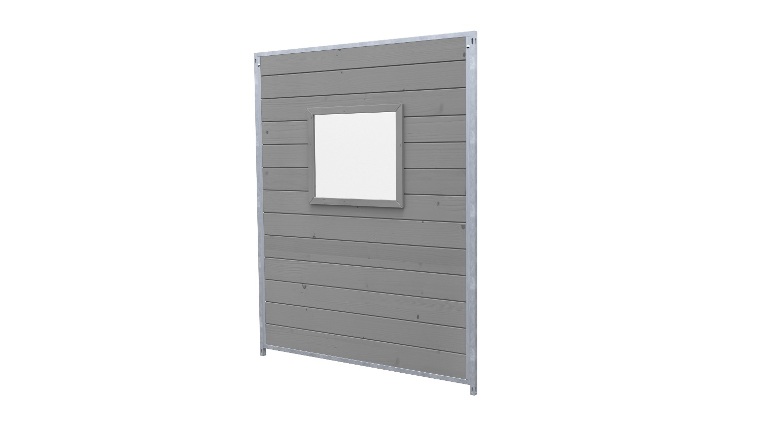 Hundezwinger Holzelement Sonderserie mit Fenster 1,84 x 1,5 m | Platingrau