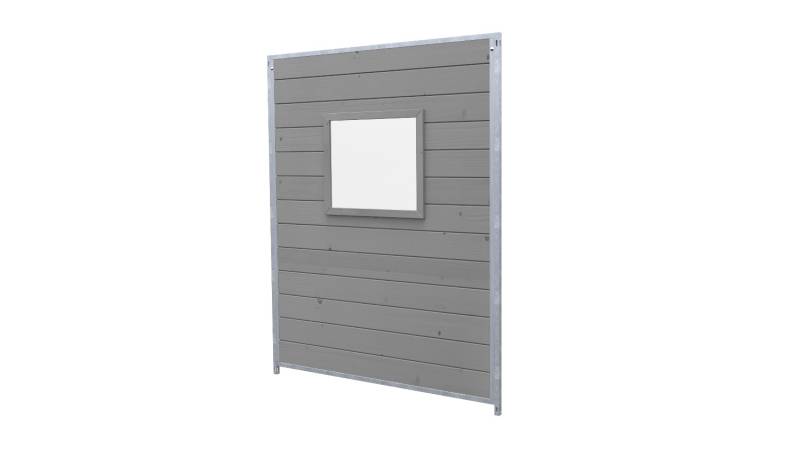 Hundezwinger Holzelement Sonderserie mit Fenster 1,84 x 1,5 m | Platingrau