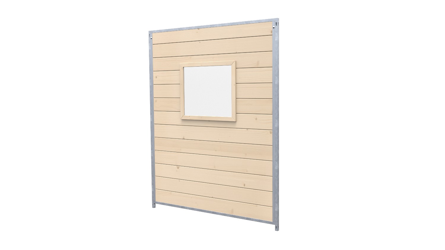 Hundezwinger Holzelement Sonderserie mit Fenster 1,84 x 1,5 m | naturbelassen