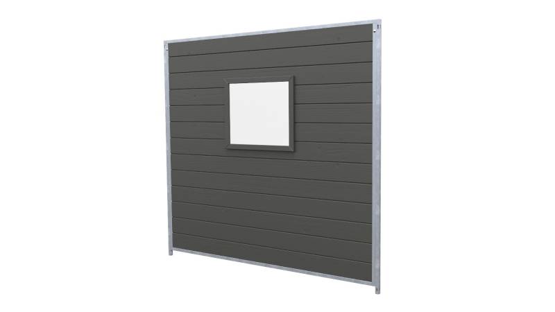 Hundezwinger Holzelement Sonderserie mit Fenster 1,84 x 2,0 m | Graphitgrau Hundezwinger Holzelement Sonderserie mit Fenster 1,84 x 2,0 m | Graphitgrau