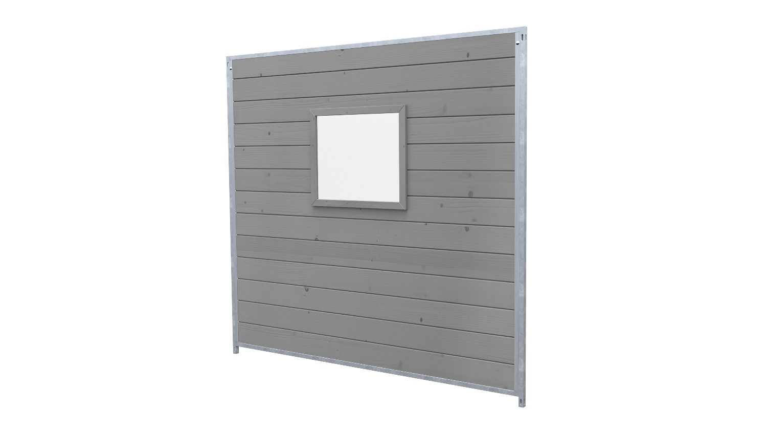 Hundezwinger Holzelement Sonderserie mit Fenster 1,84 x 2,0 m | Platingrau