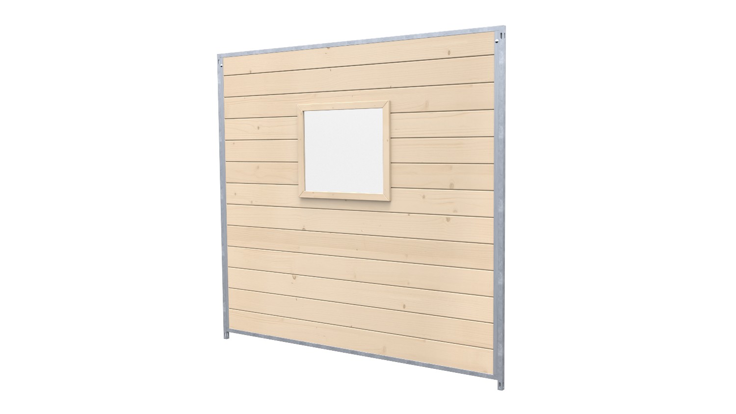 Hundezwinger Holzelement Sonderserie mit Fenster 1,84 x 2,0 m | naturbelassen
