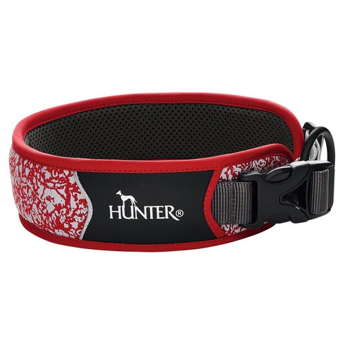 Hunter Halsband Divo Reflect rot/grau, Größe: XL / Breite: 5,5 cm Hunter Halsband Divo Reflect rot/grau, Größe: XL / Breite: 5,5 cm