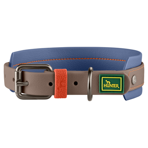 Hunter Halsband Havanna taupe/rauchblau, Größe: M / 50 cm / Breite: 3,5 cm