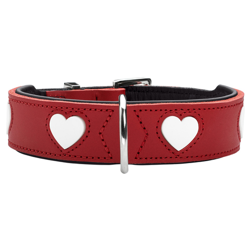 Hunter Halsband Love rot/schwarz, Größe: L-XL / 70 cm / Breite: 3,9 cm
