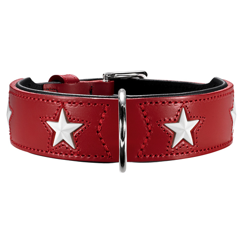 Hunter Halsband Magic Star rot/schwarz, Größe: 42 cm / Breite: 2,6 cm