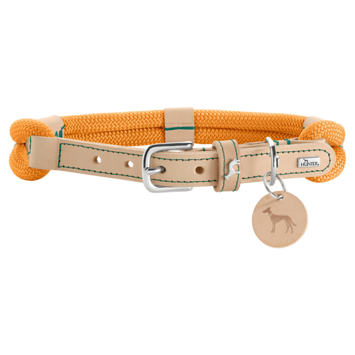 Hunter Halsband Malia apricot/natur, Größe: S (40) / Durchmesser: 2 x 8 mm
